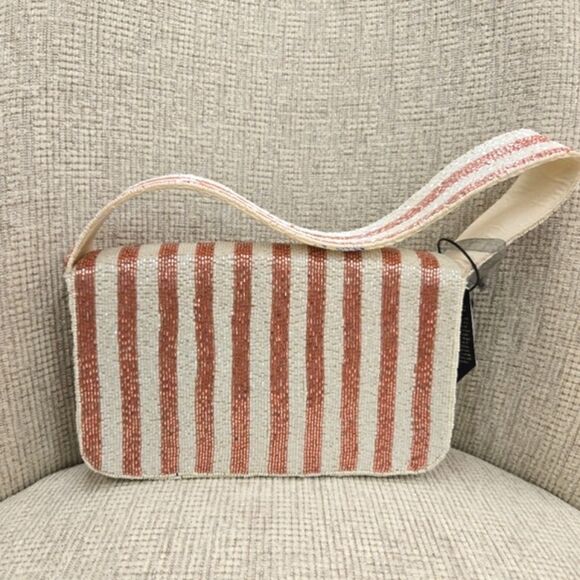 Viral Beaded Gold Starfish Striped Shoulder Bag - Picture 2 of 7